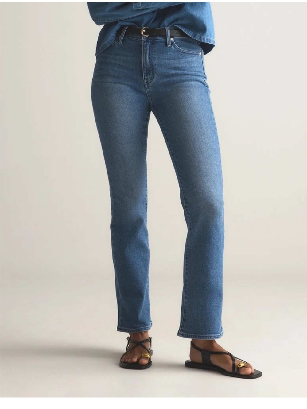Quince Blue High-Rise Flare Jeans